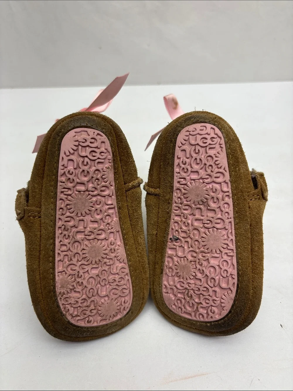 UGG baby Brown Suede Cozy Booties, size 02/03, box 7
